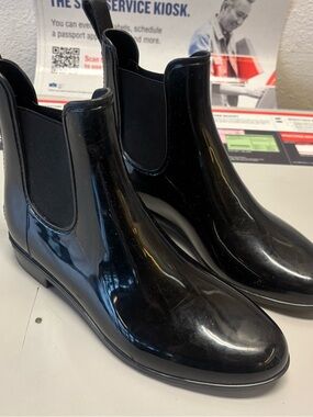 Marc Fisher Black Chelsea Rain Boots